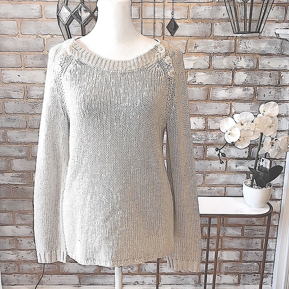 Moda International Oatmeal Cashmere Blend Wool Sweater, Women’s Size Small. - Picture 3 of 10